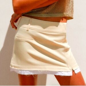 BRAND NEW WOMEN'S ZARA COMBINATION KHAKI DENIM MINI SKIRT SZ SMALL $50